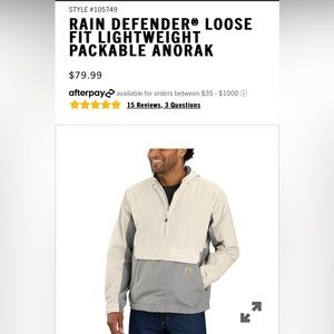 Carhartt Rain Defender Lightweight packable anorak loose fit